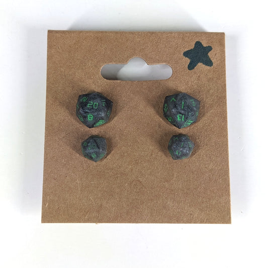 Black Dragon Stud Earrings Sterling Silver