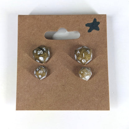 Golden Hex Stud Earrings Sterling Silver