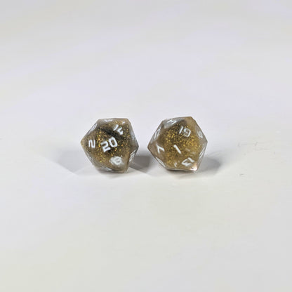 Golden Hex Stud Earrings Sterling Silver