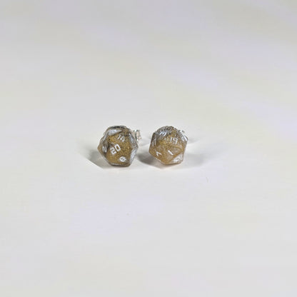 Golden Hex Stud Earrings Sterling Silver