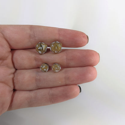 Golden Hex Stud Earrings Sterling Silver