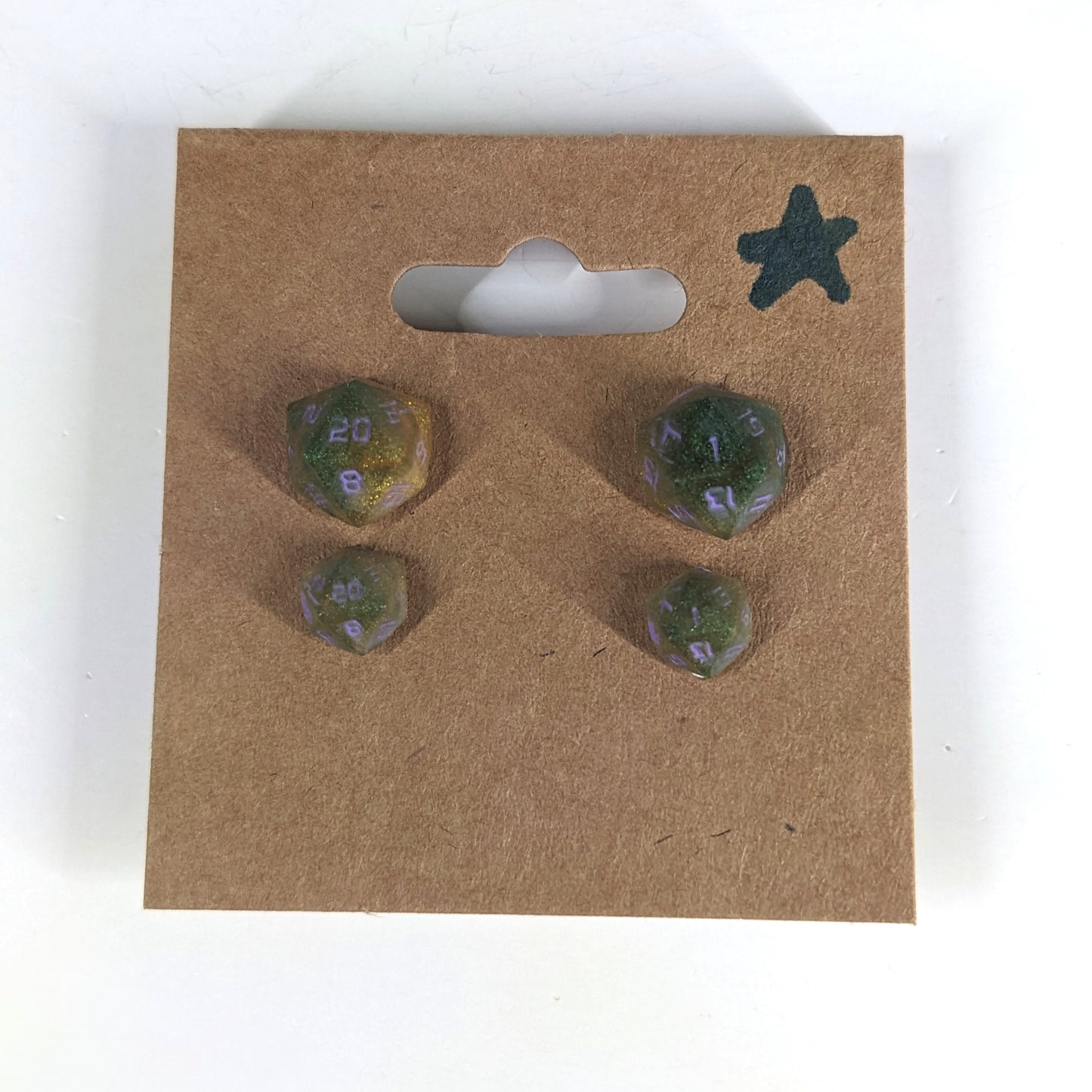 Golden Witchwood Stud Earrings Sterling Silver