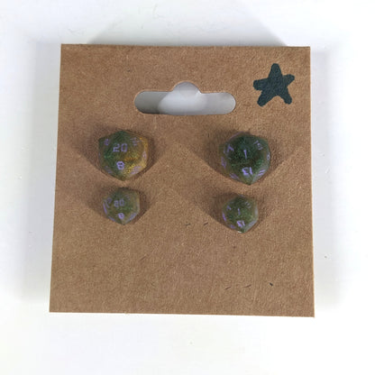 Golden Witchwood Stud Earrings Sterling Silver