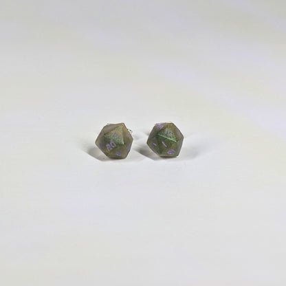 Golden Witchwood Stud Earrings Sterling Silver