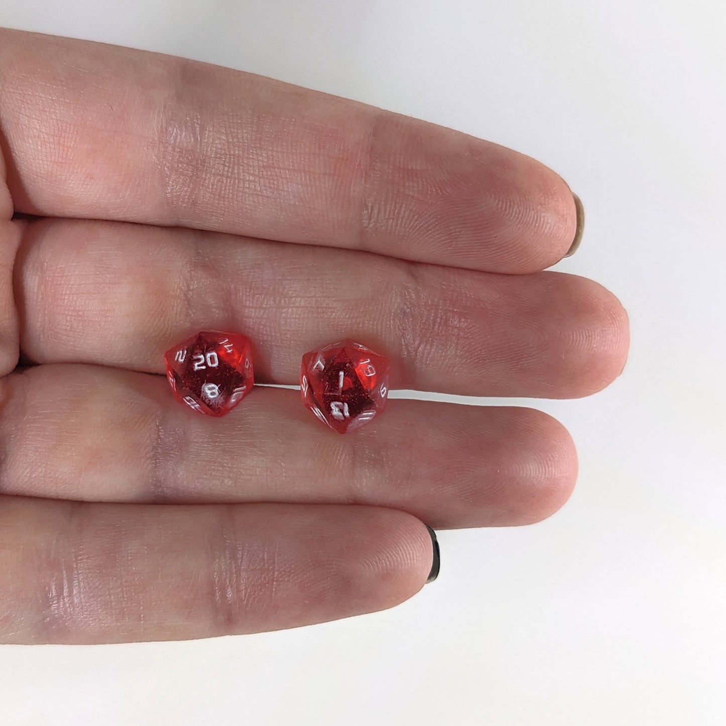 Glittering Red Stud Earrings