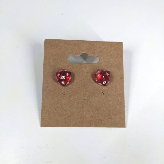 Glittering Red Stud Earrings
